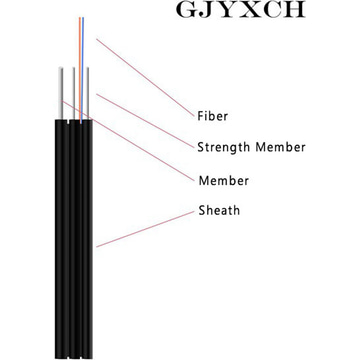 2FO and 4FO G657A1 self-supporting GJYXFCH with steel wire messenger FRP