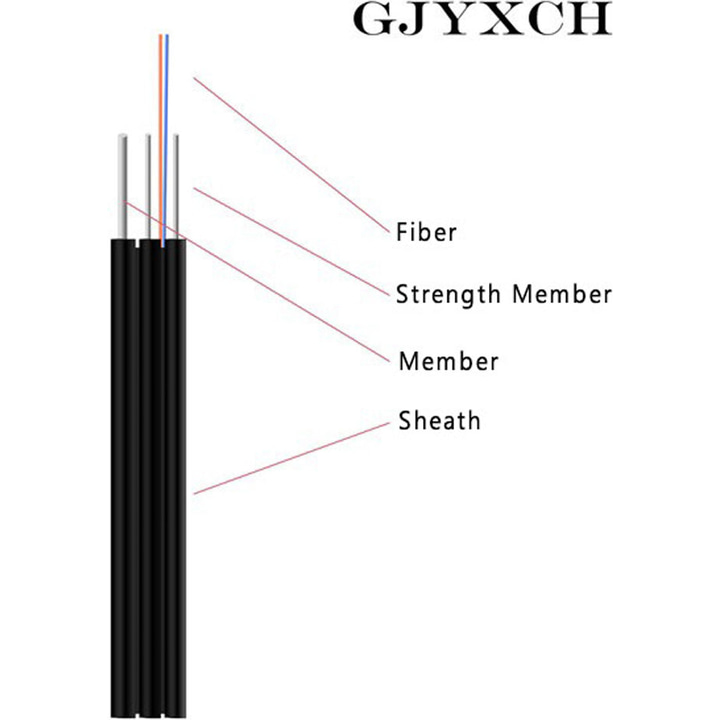 2FO and 4FO G657A1 self-supporting GJYXFCH with steel wire messenger FRP