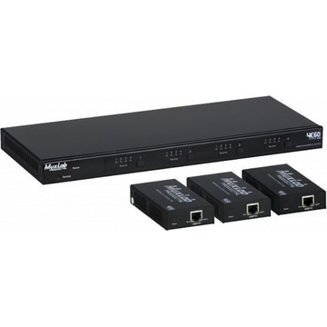 MuxLab HDMI 4X4 Matrix Switch Kit, HDBT, POC, 4K/60