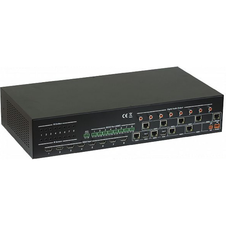 MuxLab HDMI 8X8 Matrix Switch, HDBT, 4K/60