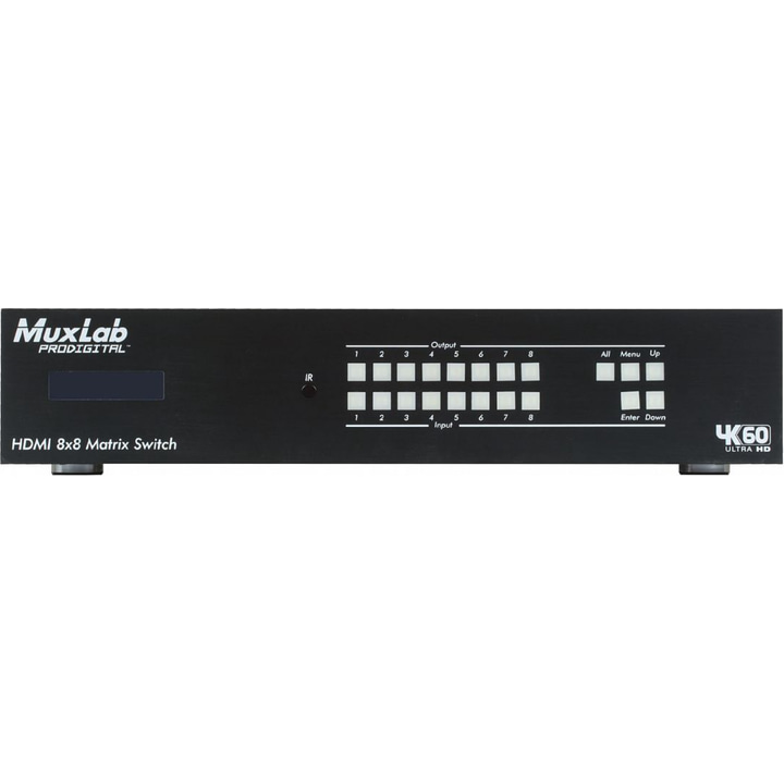 MuxLab HDMI 8X8 Matrix Switch, HDBT, 4K/60