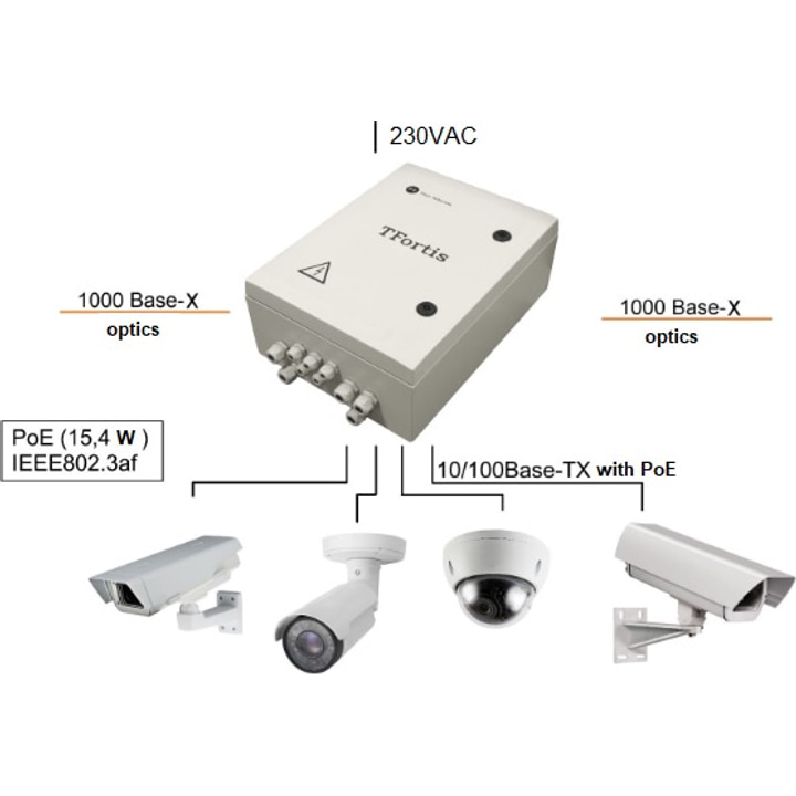 Ethernet switch TFortis PSW-2G4F-Box